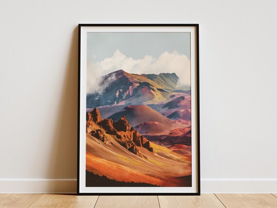 Haleakala National Park Maui Colorful Volcanic Crater Poster