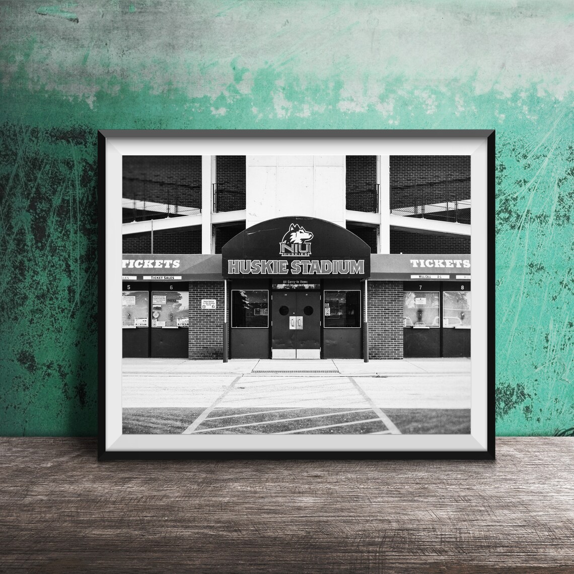 NIU Huskie Stadium Ticket Entrance DeKalb Illinois Sports Poster - Image 2