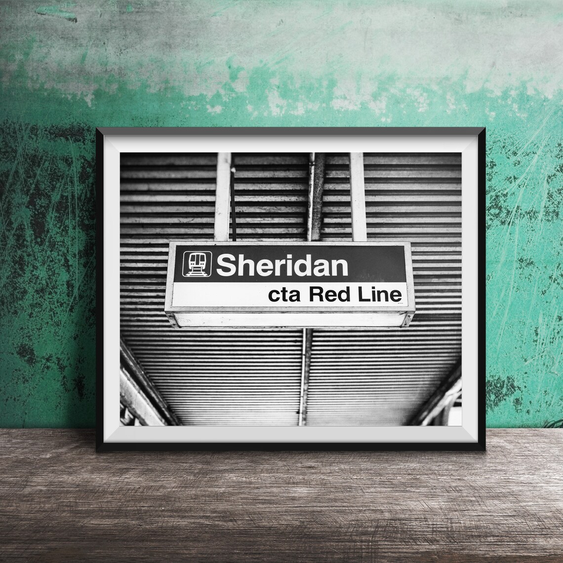 Sheridan Red Line CTA El Sign, Lakeview Chicago Art Print - Image 2