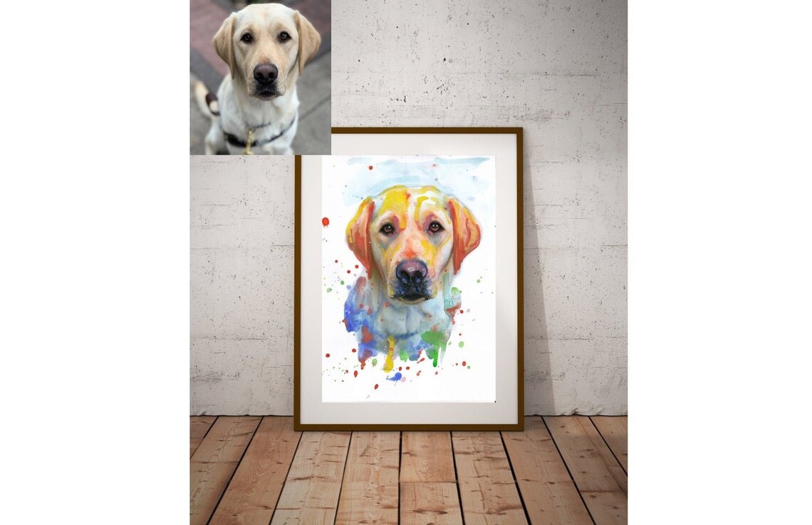 Personalized Labrador Watercolor Art Print