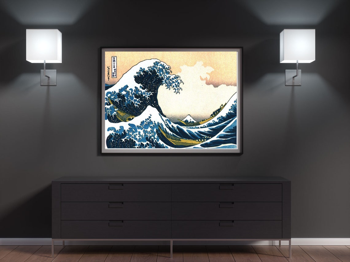Hokusai Great Wave Off Kanagawa Mount Fuji Japanese Woodblock Print