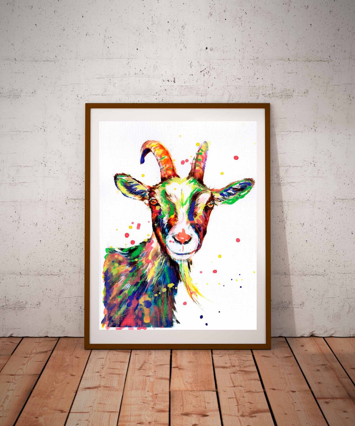 Goat Print Print Pet Poster Nursery Print Animal Print Drawing Watercolor Kids Room Family Gift Handmade Pet Print Gicle