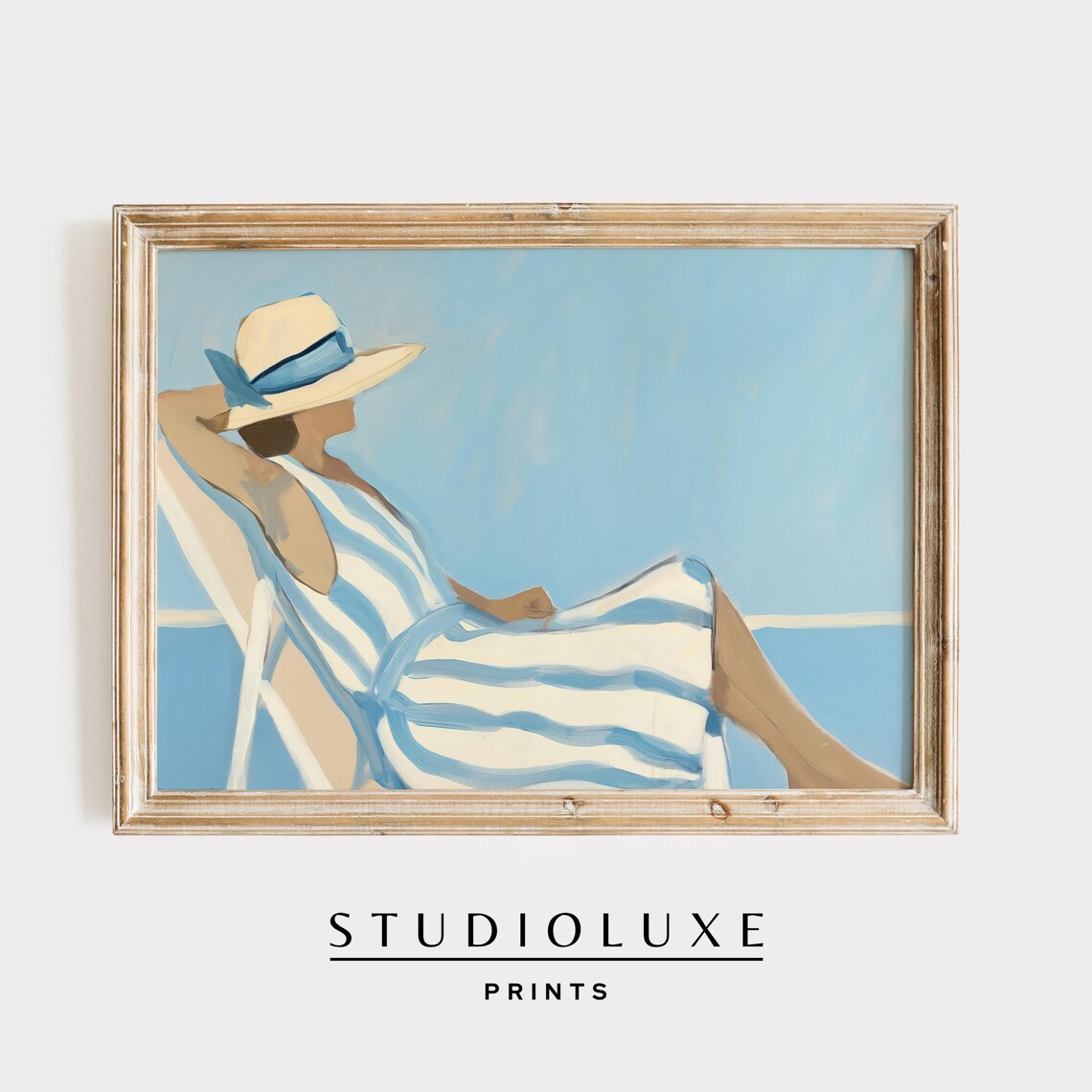 Coastal Granddaughter Beachy Blue Art Print