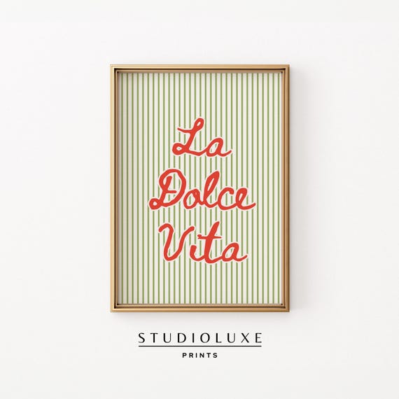 La Dolce Vita Poster Italian Cuisine Art Kitchen Wall Decor Matisse Prints Trendy Apartment Chefs Kiss Print Cute Food