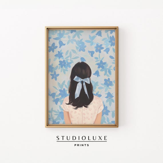 Coquette Room Decor Girl Floral Pattern Painting Preppy Trendy Apartment Coastal Granddaughter Cute Nursery