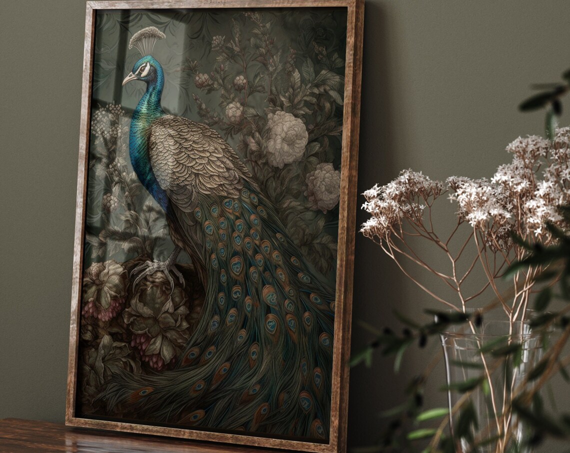William Morris Inspired Peacock Art Print, Eclectic Decor - Image 4