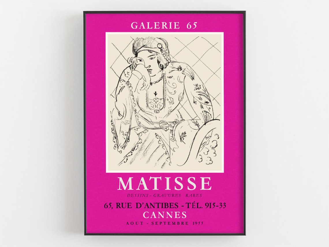 Henri Matisse Galerie 65 Cannes 1955 Drawings Exhibition Poster