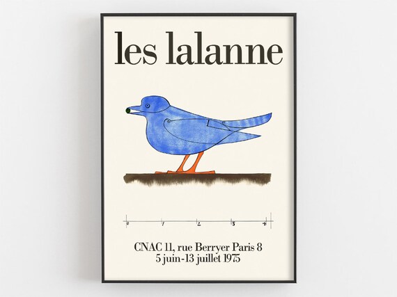 Les Lalanne Blue Bird Sculpture 1975 Paris CNAC Exhibition Poster