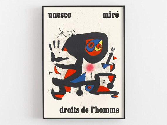 Joan Miro Unesco Human Rights Abstract Art Exhibition Poster