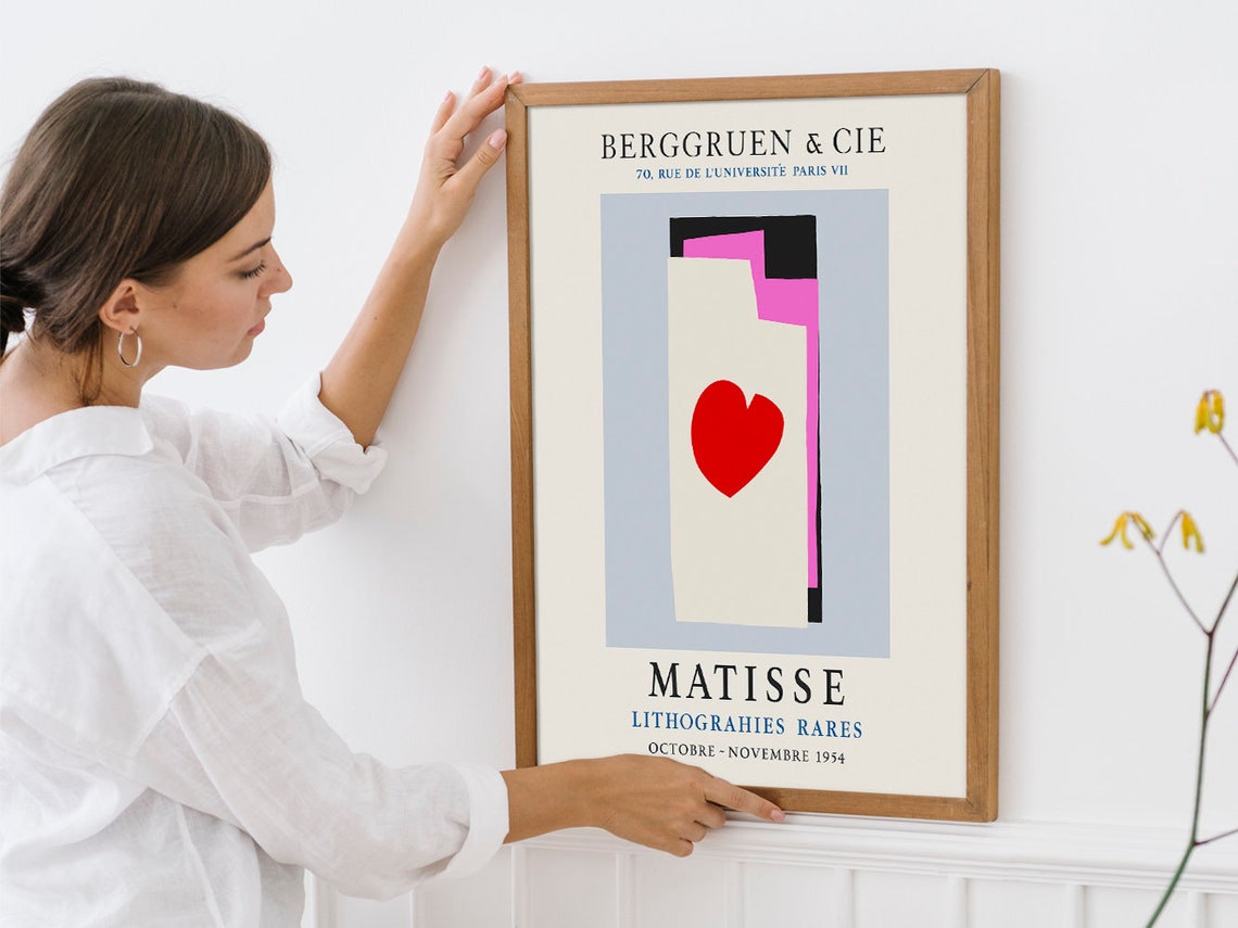 Henri Matisse Red Heart 1954 Paris Lithographs Exhibition Poster - Image 4