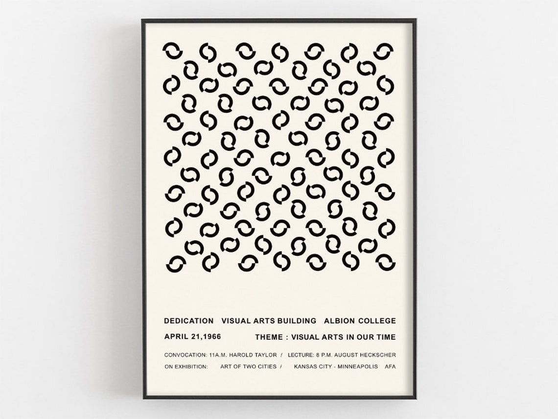 Albion College Visual Arts Building Dedication 1966 Op Art Poster