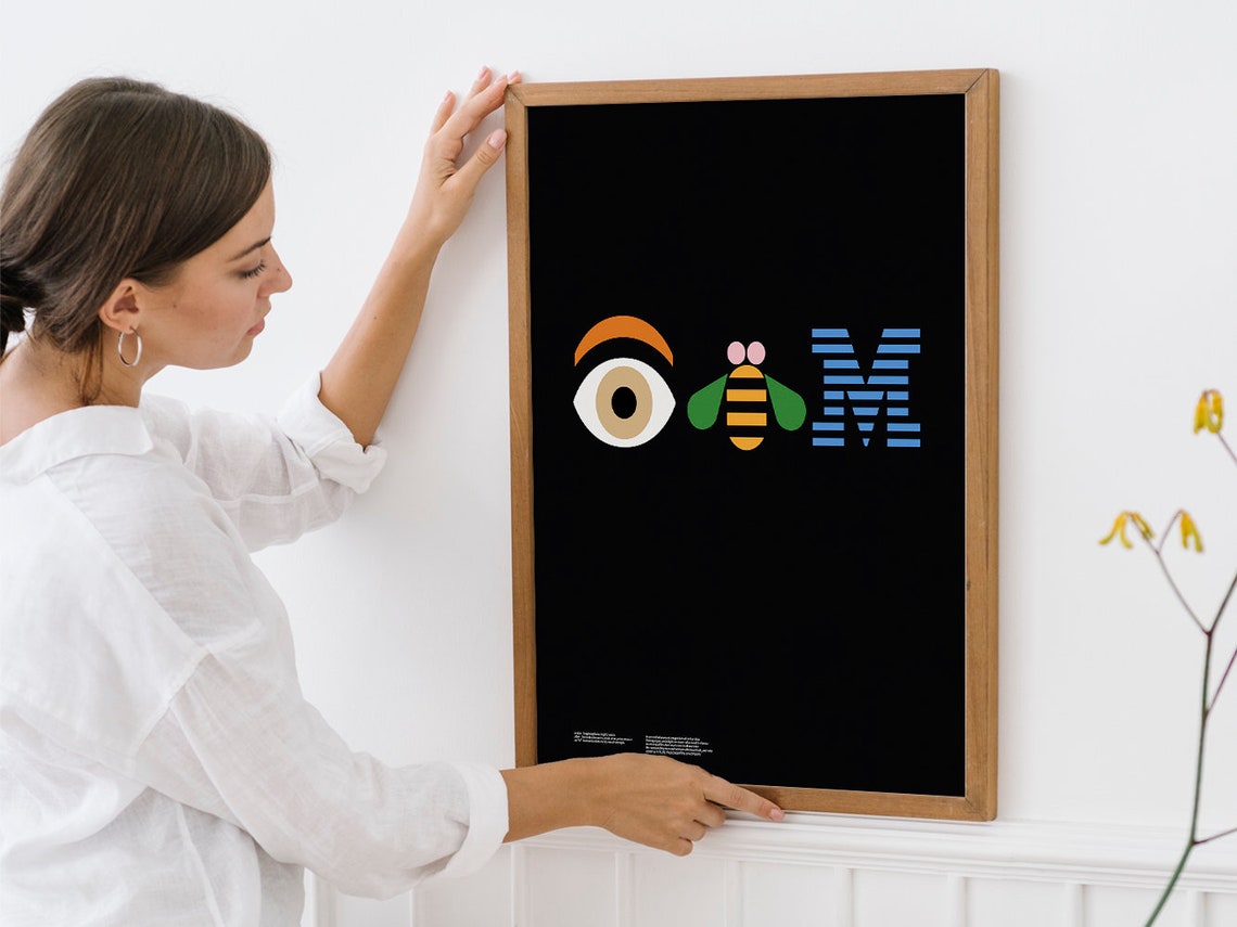 Paul Rand IBM Eye Bee Em Rebus Mid Century Graphic Design Poster - Image 4