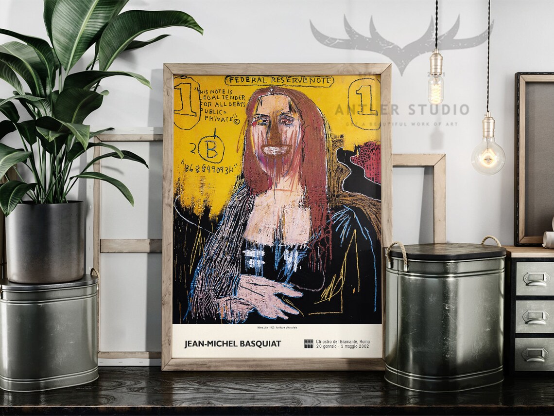 Jean-Michel Basquiat Mona Lisa 1983 Neo Expressionist Rome Exhibition Poster - Image 2