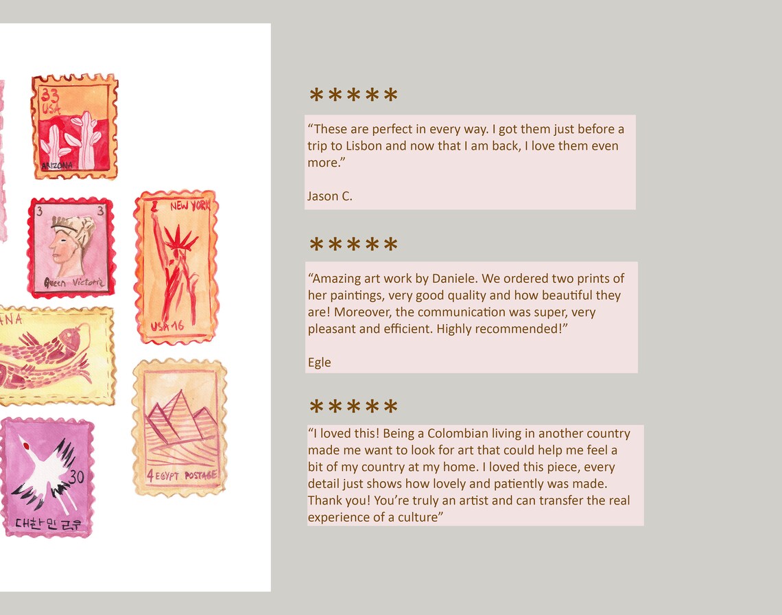Vintage Stamp Art, Retro Grand Millennial Art Print - Image 3