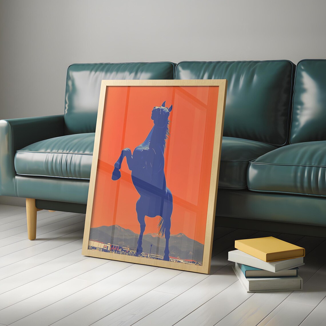 Denver Bronco Horse, Minimalist Boho Art Print - Image 4