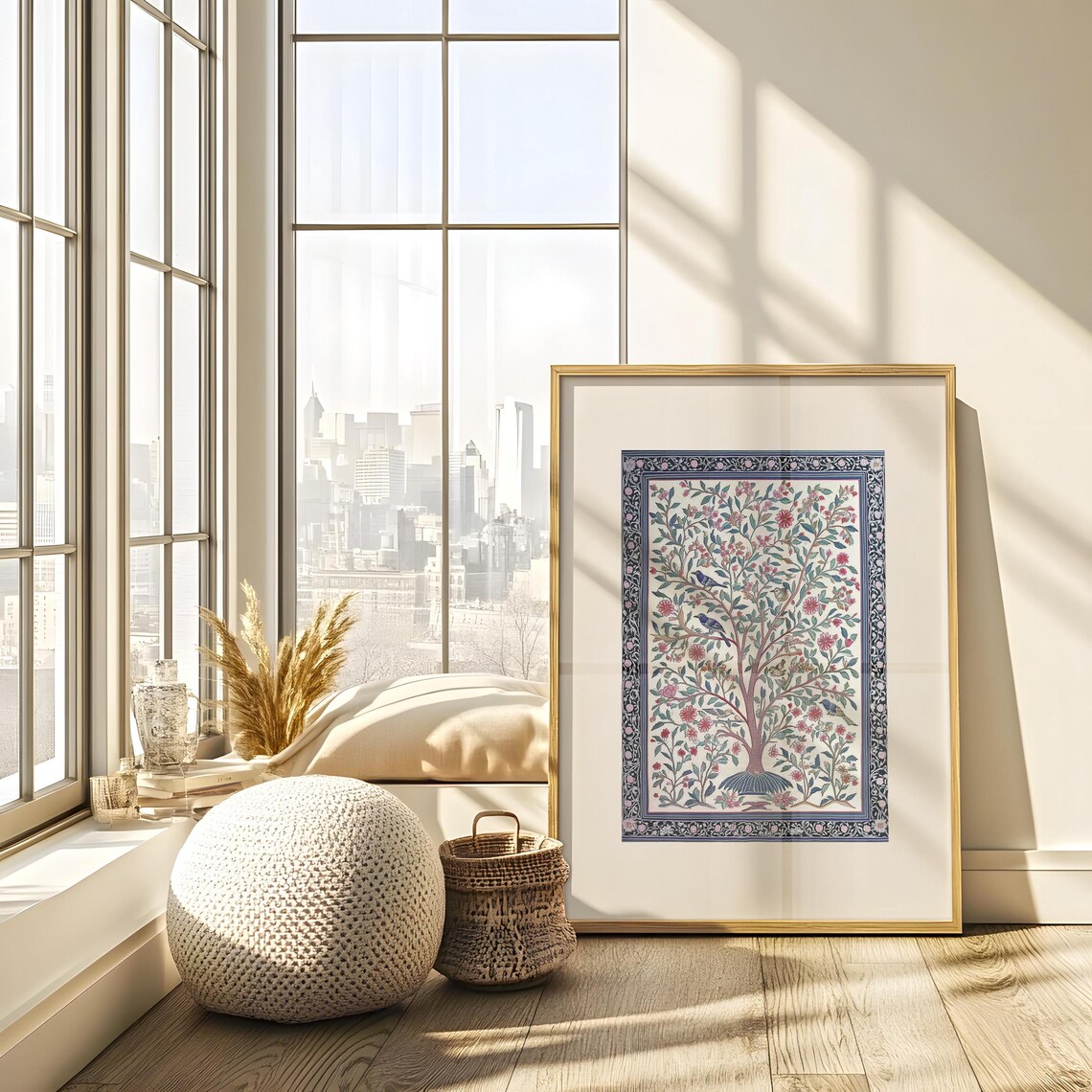 Kashmiri Style Textile Art Print, Vintage Decor - Image 4