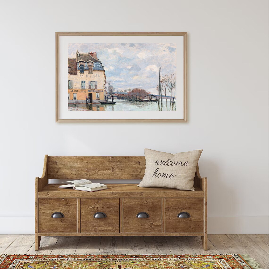 Sisley Flooded Restaurant By The Seine Impressionist French Poster - Image 4