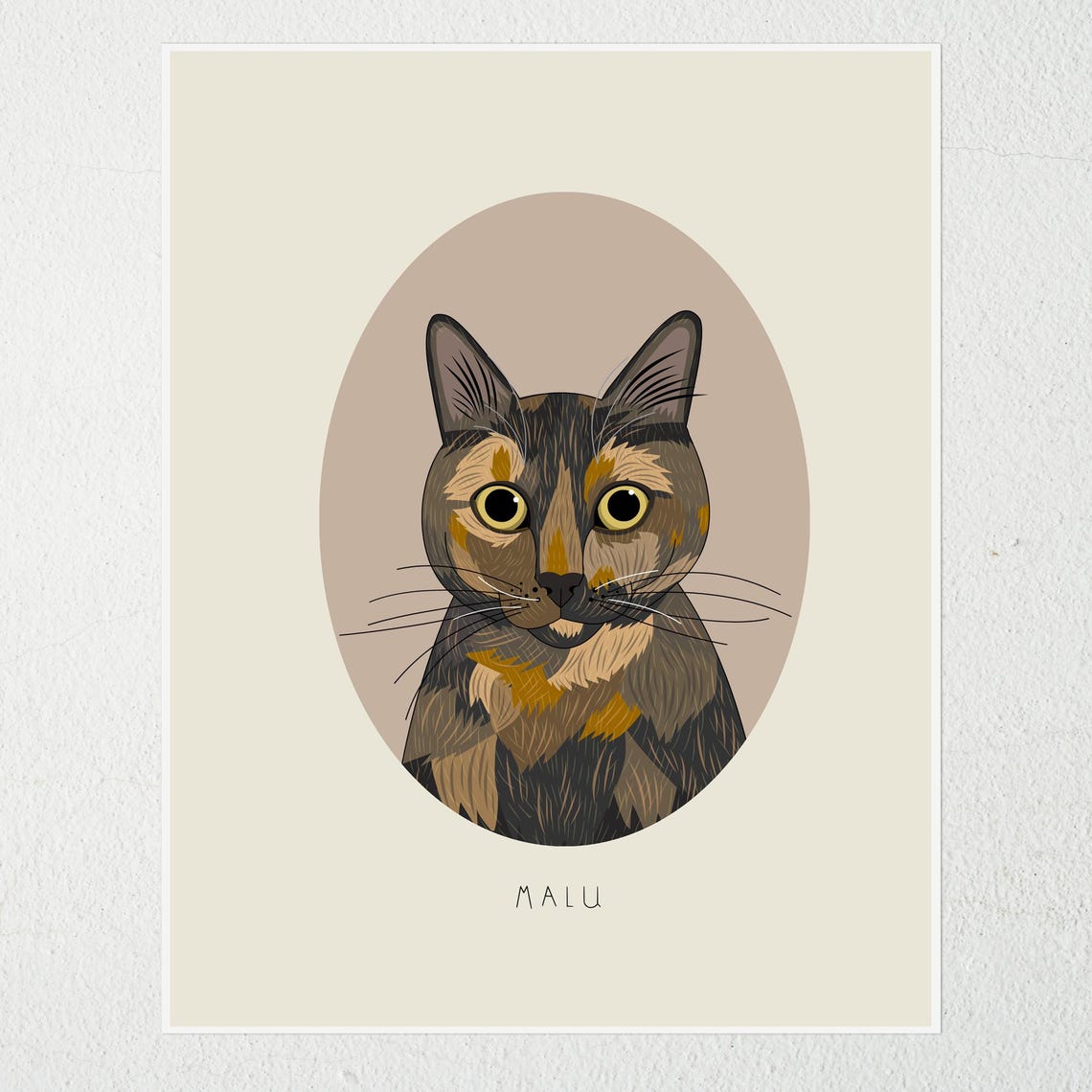Bertha Blue Eyed Colorpoint Cat Named Portrait Custom Cat Poster - Image 2