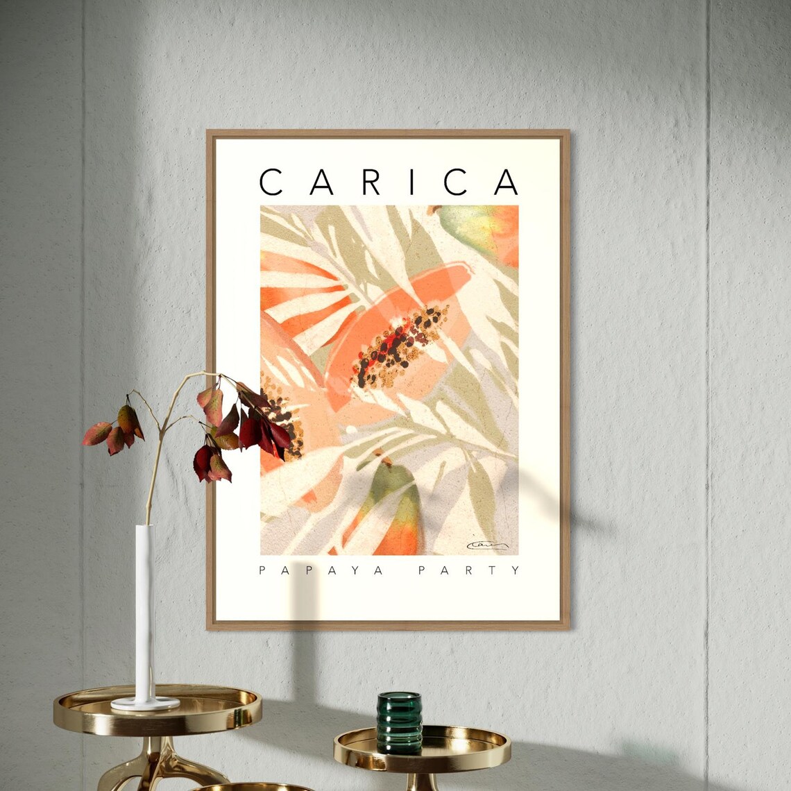 Carica Print Papaya Wall Art Fruit Poster For Home Decor Illustration Citrus Painting - Image 4