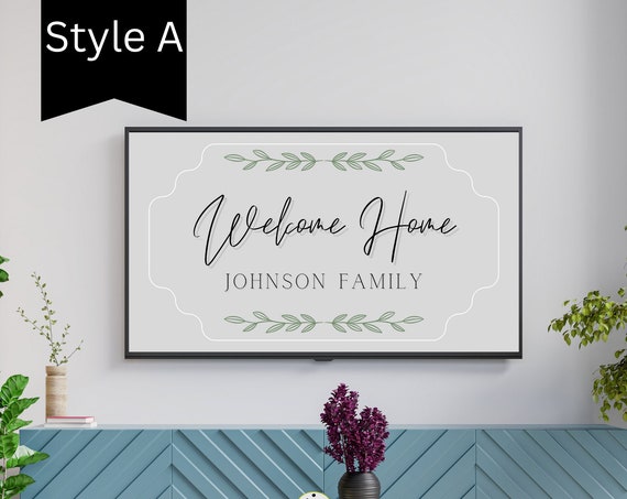 Customized Frame Tv Art Personalized Frame Tv Art Welcome Home Sign Modern Art For Frame Tv Minimalist Decor