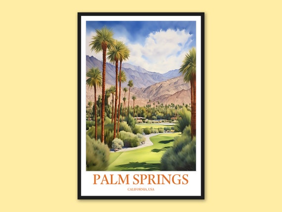 Palm Springs Golf Course Art Print Travel Poster Wall Decor
