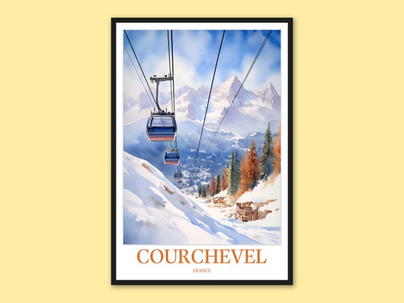 Courchevel Skiing Print French Alps Travel Poster