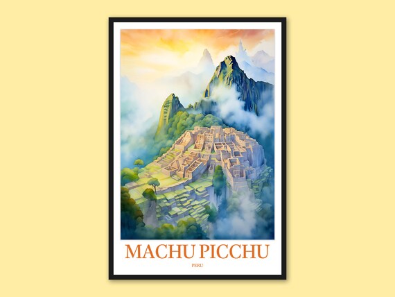Machu Picchu Travel Poster Peru Wall Art