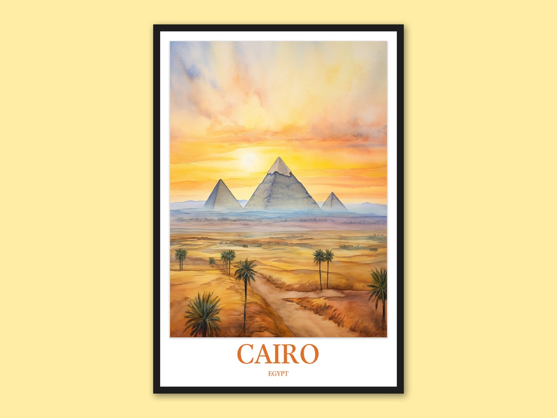 Cairo Pyramid Travel Print Egypt Wall Art