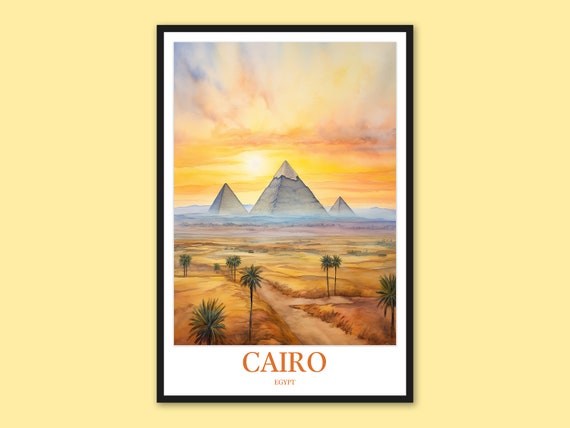 Cairo Pyramid Travel Print Egypt Wall Art
