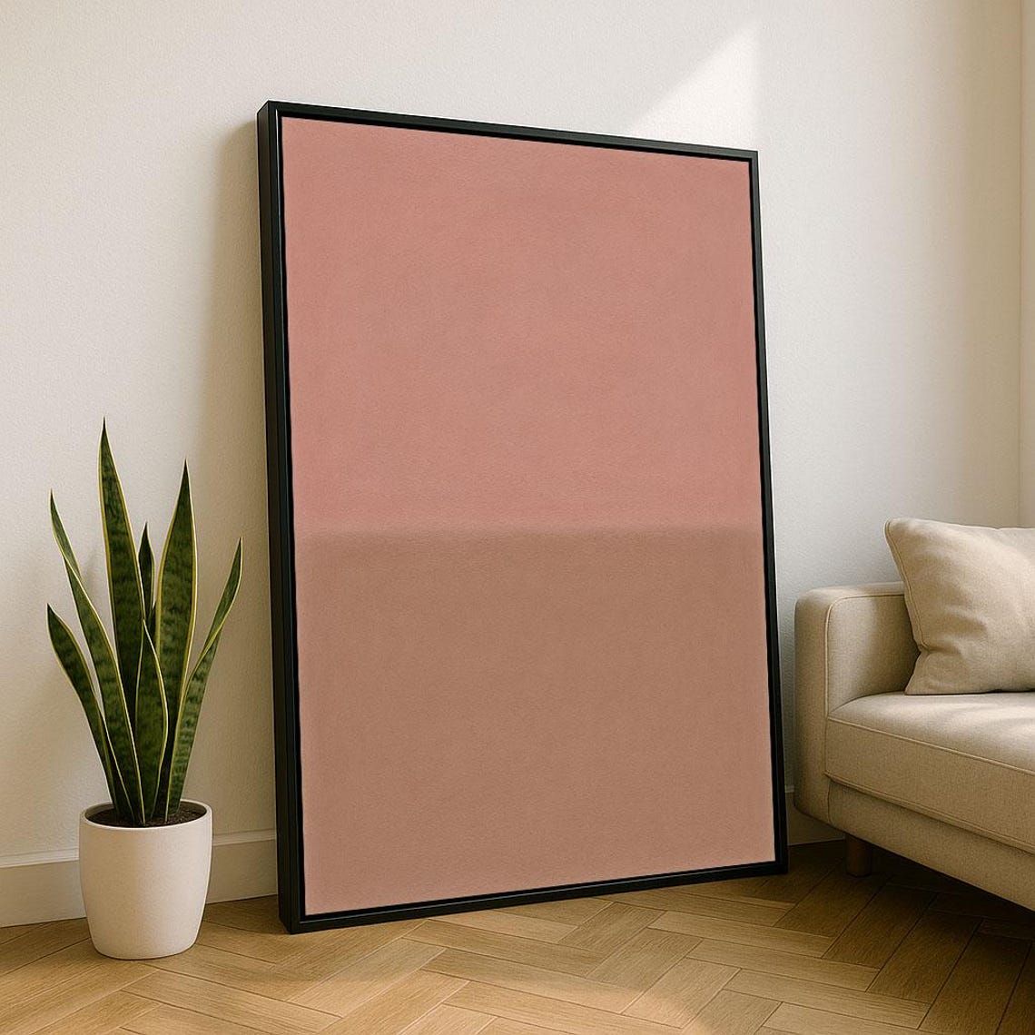 Soft Blush Pink Gradient Color Field Abstract Modern Minimal Poster