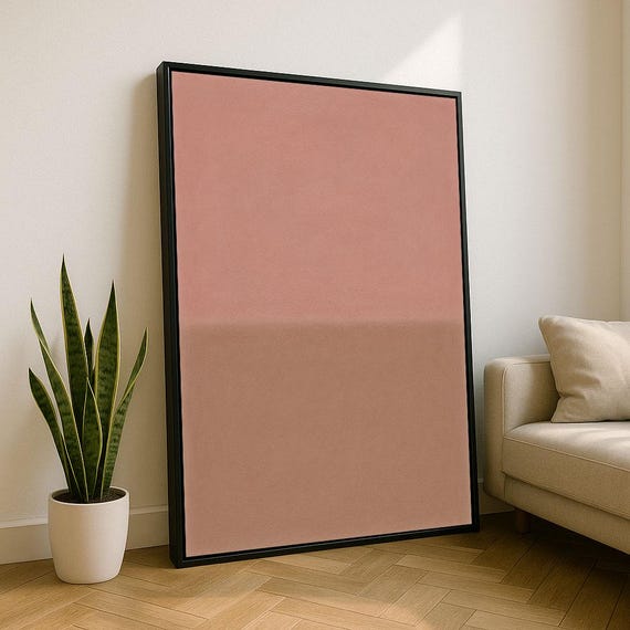Mark Rothko Inspired Pink Canvas Bold Color Field Painting For Modern Living Room Decor Art Collectors