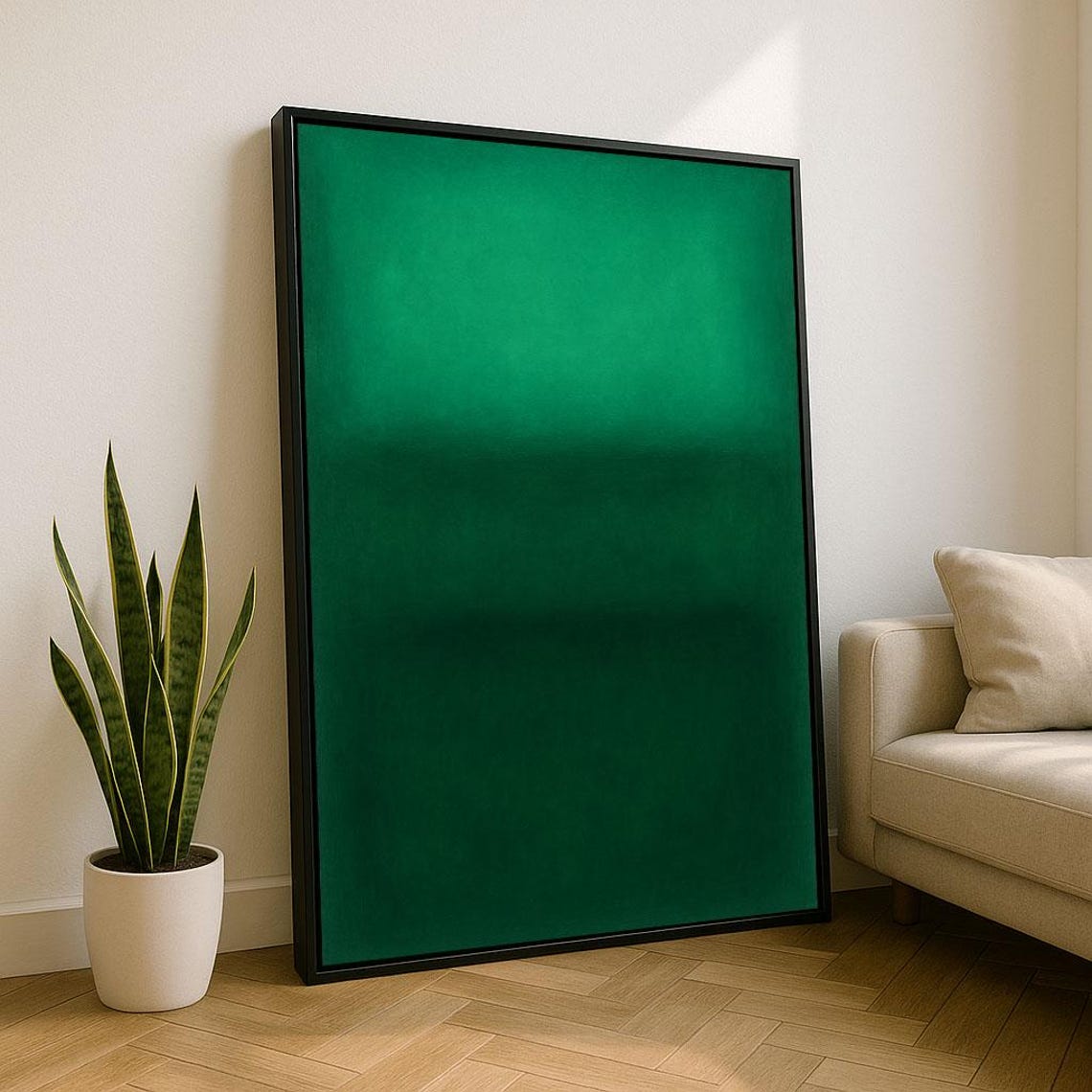 Emerald Green Gradient Color Field Abstract Modern Calm Art Poster