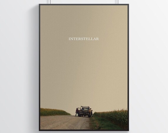 Interstellar Minimalist Cornfield Road Cinematic Movie Art Poster