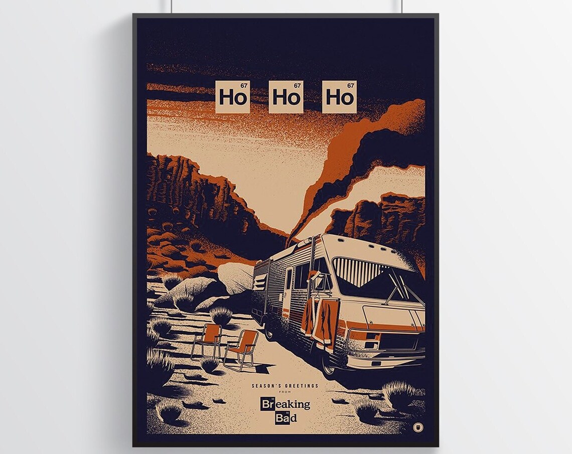 Breaking Bad RV Desert Seasons Greetings Ho Ho Ho TV Show Poster