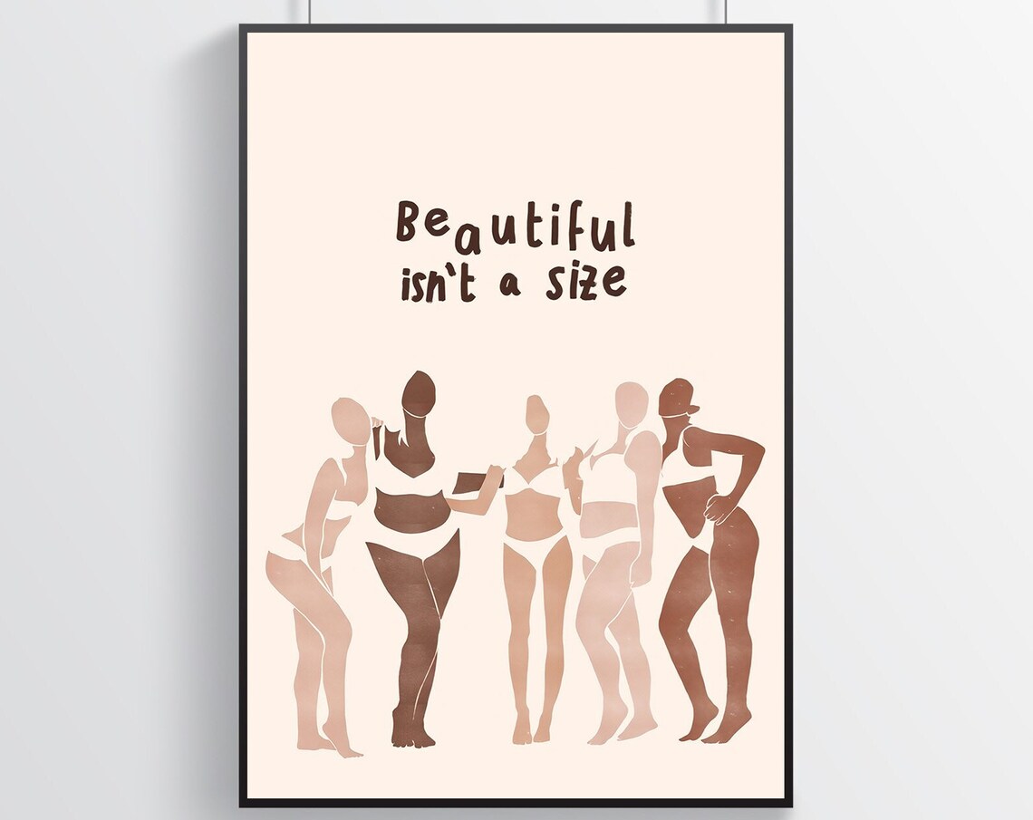 Beautiful Isn't a Size Body Positive Feminist Empowerment Poster