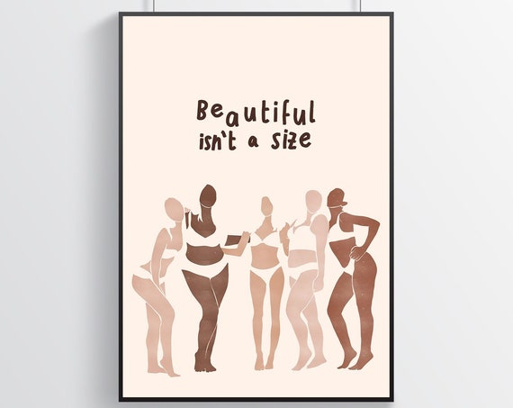 Body Positive Art Feminist Poster Women Equality Print Curvy Girl Confidence Home Decor Wall Decor Poster