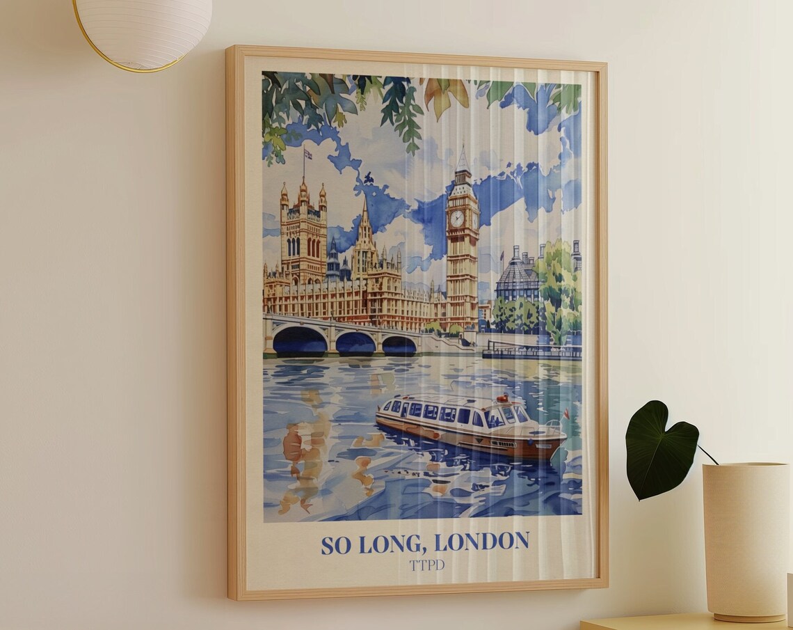 So Long London TTPD Big Ben Watercolor Taylor Swift Wall Art