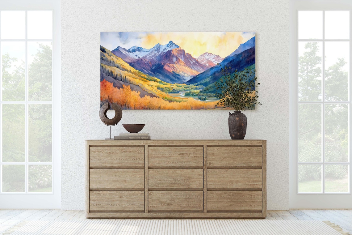 Telluride Colorado Fall Mountains Landscape Art Print - Image 2