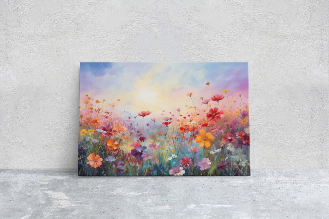 Abstract Flower Landscape, Colorful Wall Art Print
