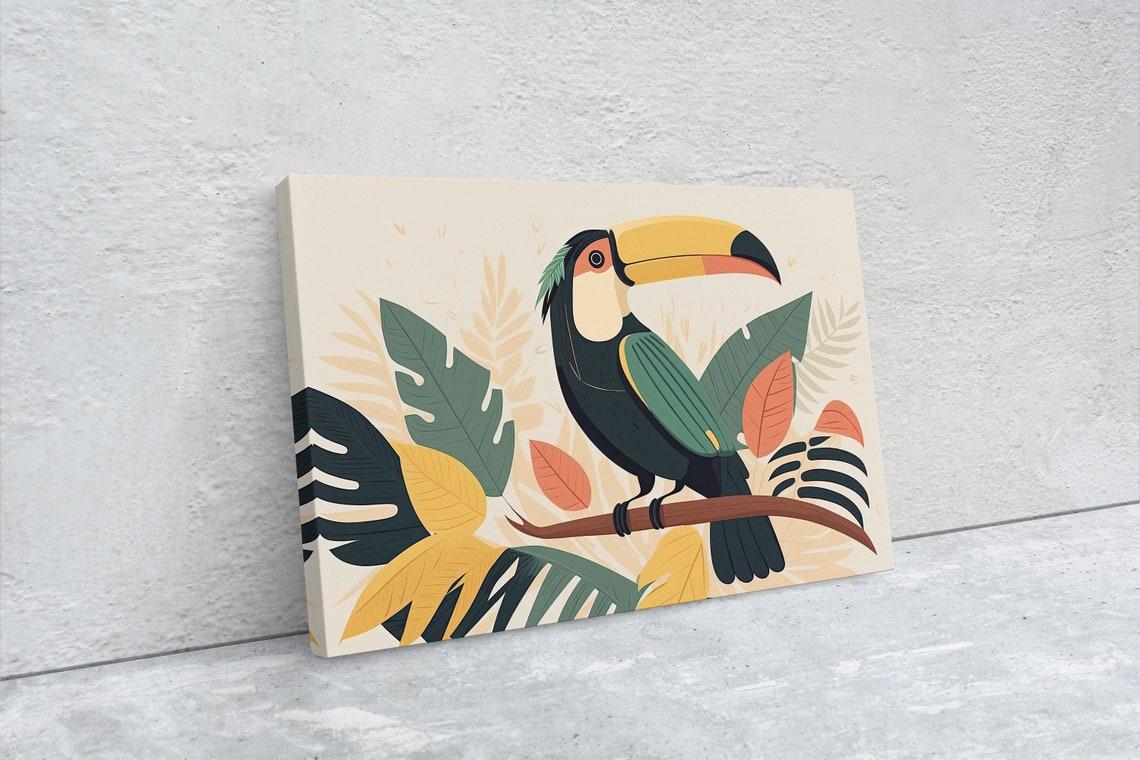 Toucan Tropical Bird Minimalist Illustration Boho Botanical Art Print - Image 2