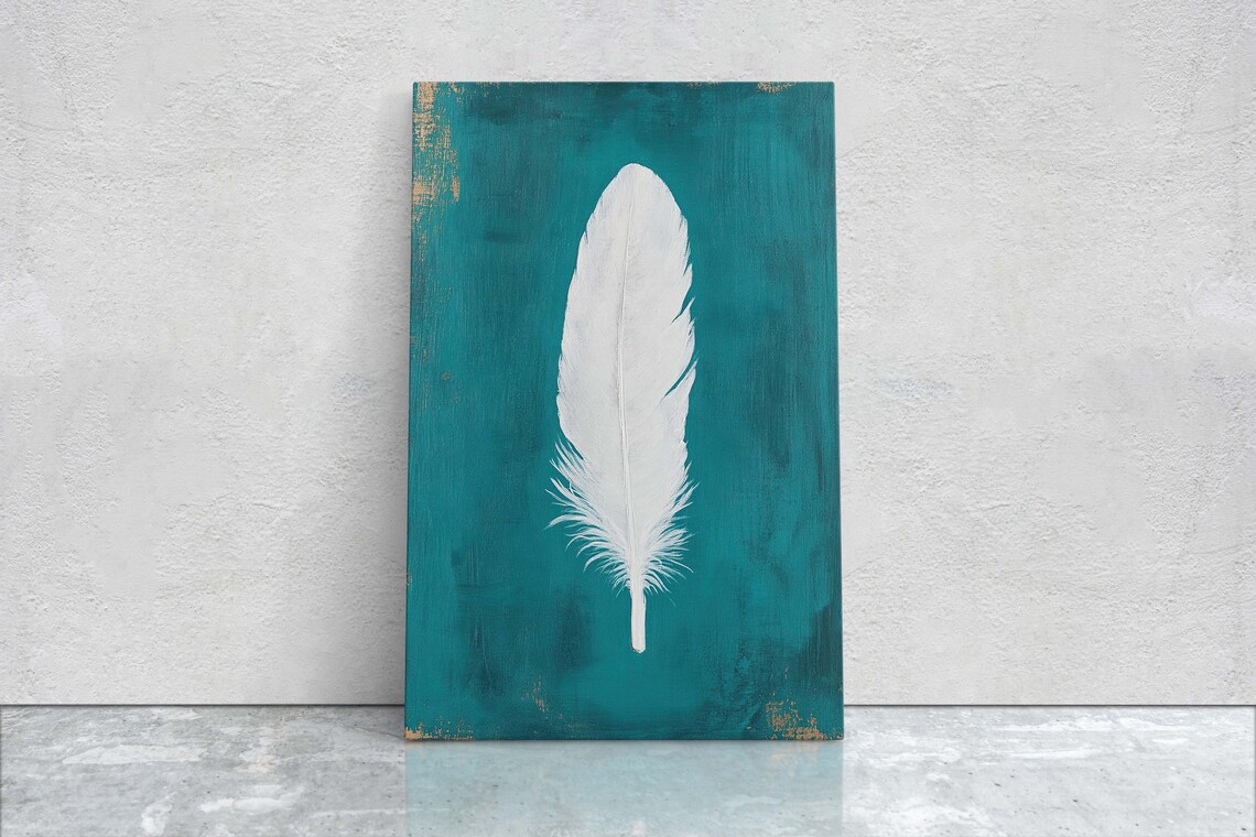 Vintage Feather Decor Still Life Art Print - Image 2