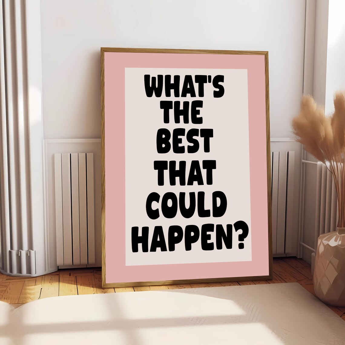 Whats The Best That Could Happen Art Print, Motivational Quote - Image 2