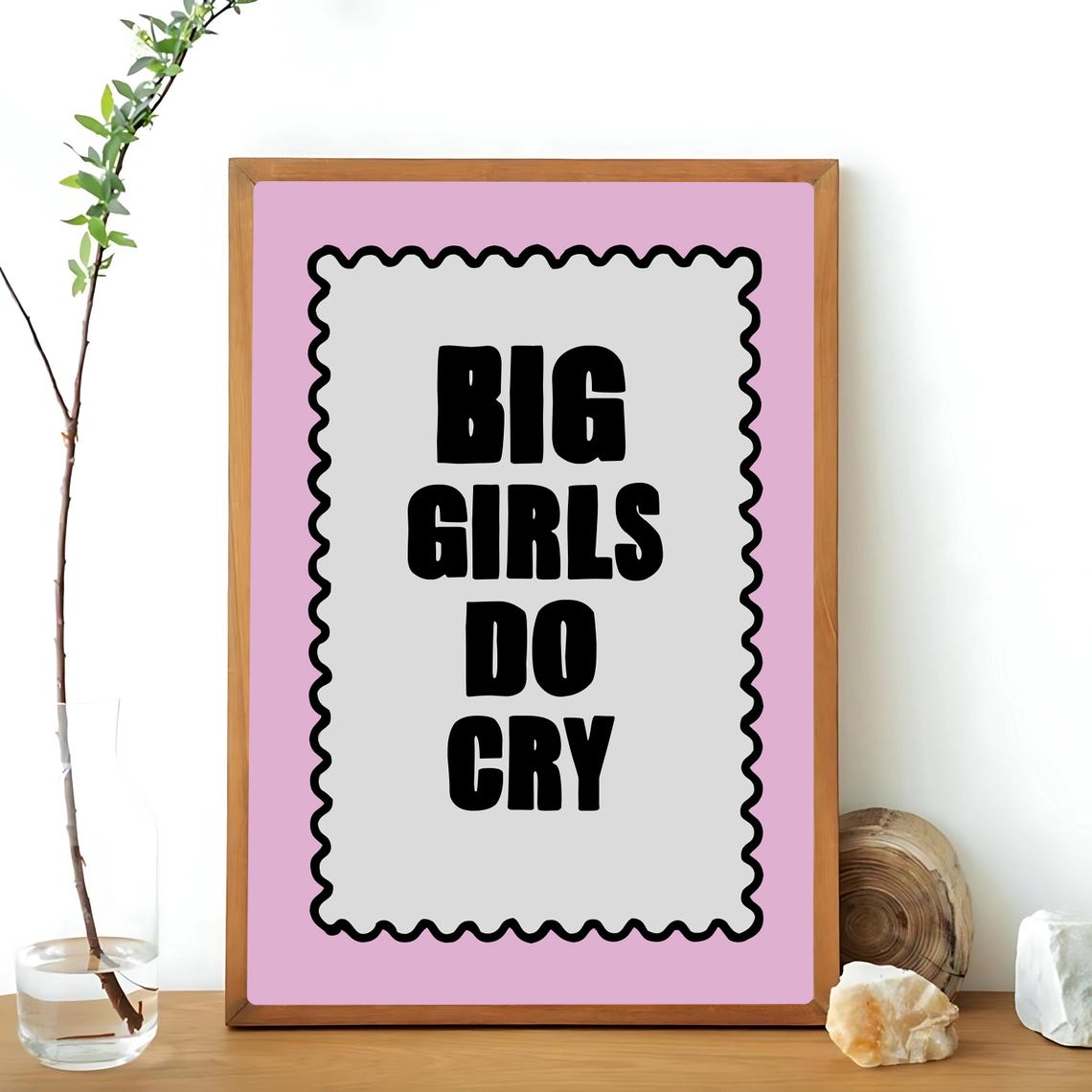 Big Girls Do Cry Art Print Funky Pink Girly Poster Feminist Poster Mental Health Print Hot Girl Bedroom Decor Sarcastic Print Sad Girl - Image 3