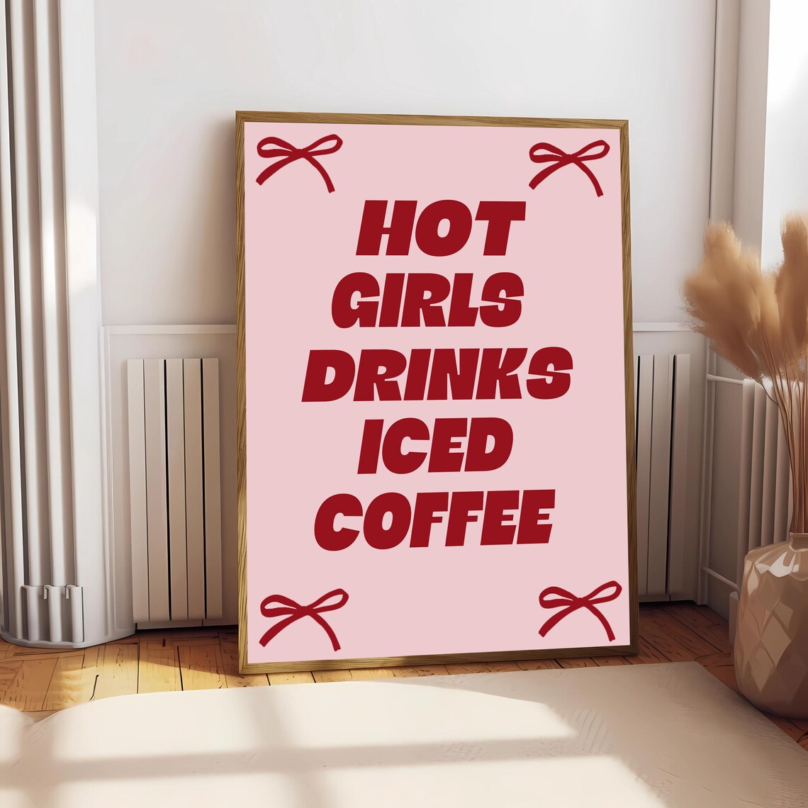 Hot Girls Drink Iced Coffee, Coquette Kitchen Decor - Image 2