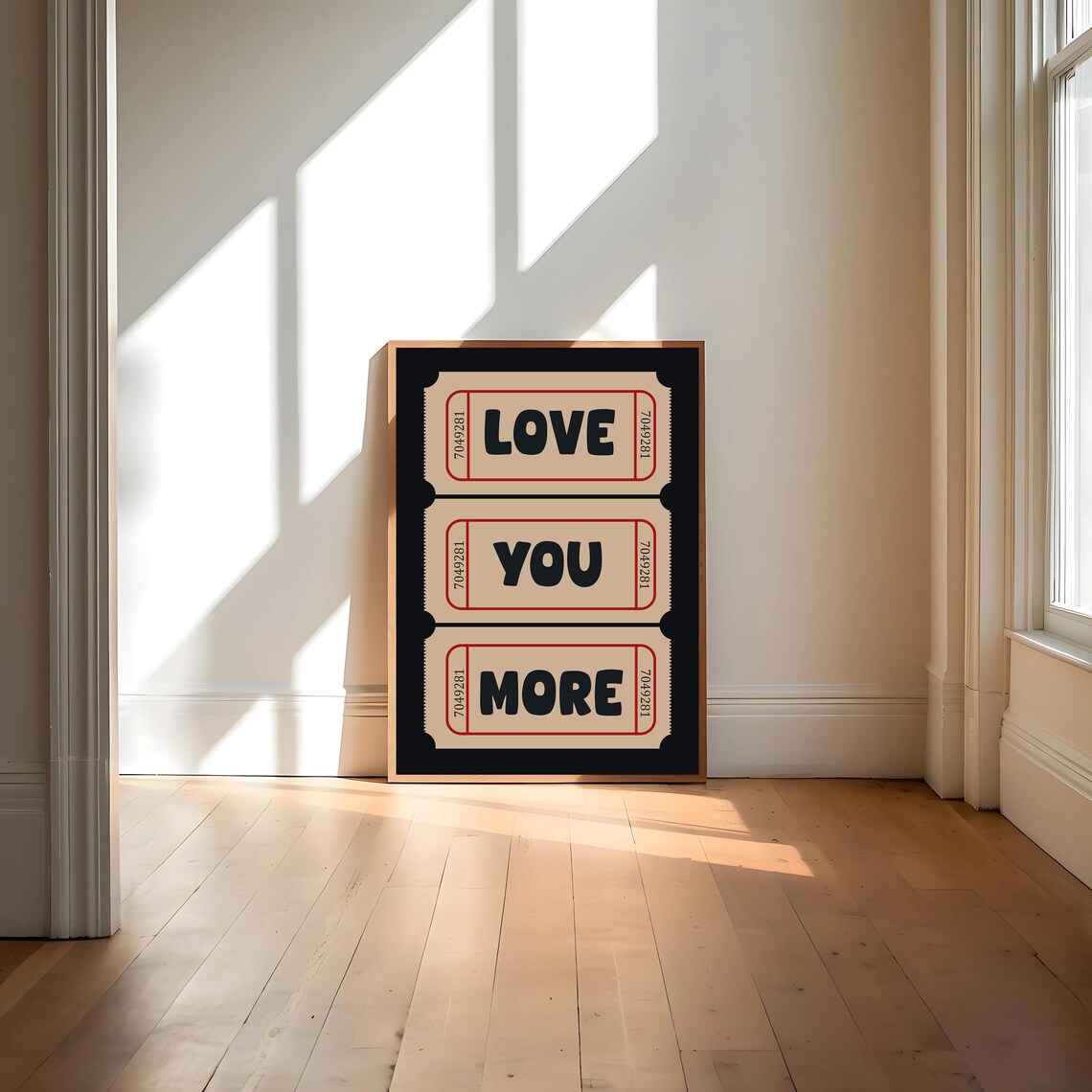 Retro Love Ticket, Vintage Love Gift Poster - Image 4