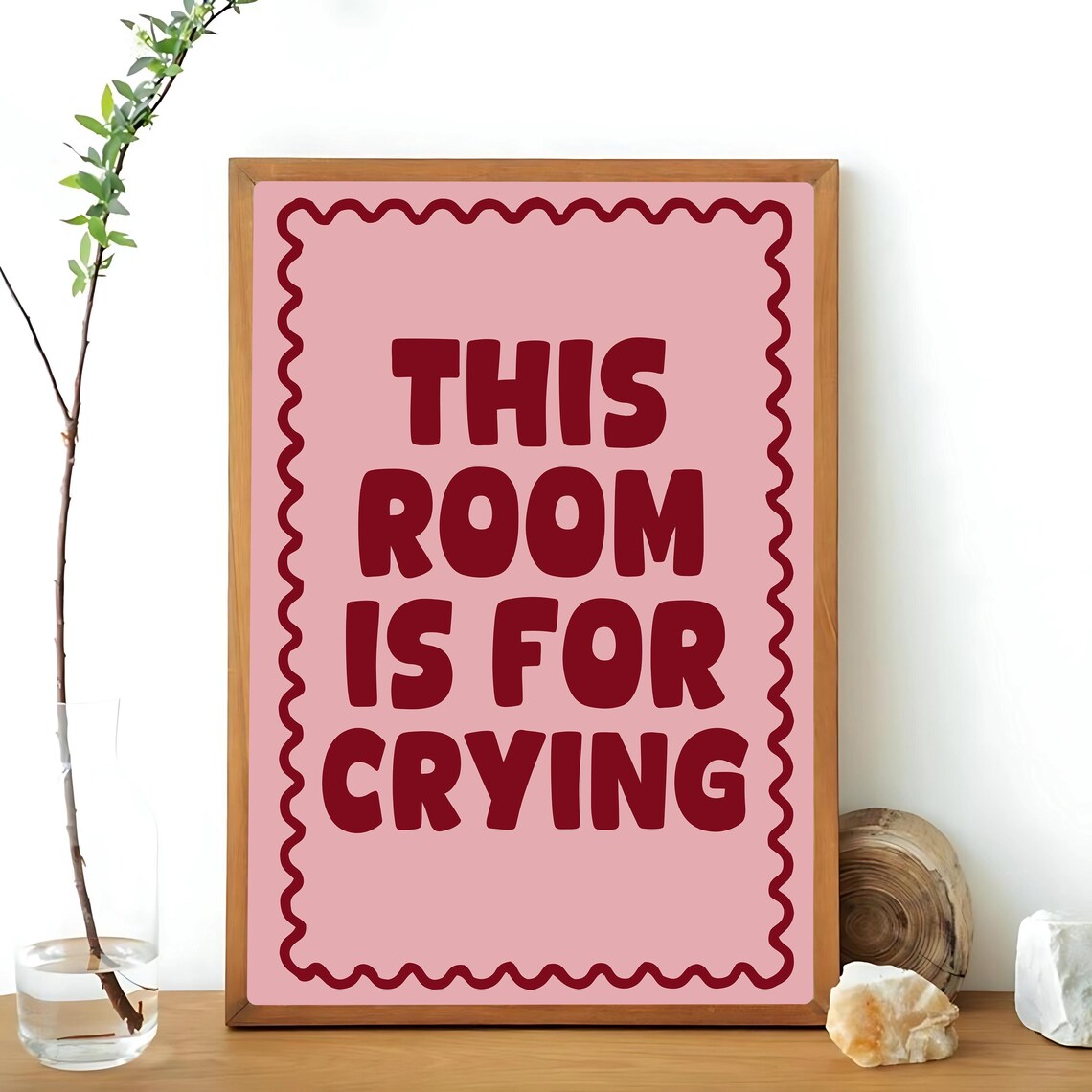 This Room Is For Crying, Funny Quote Art Print - Image 3