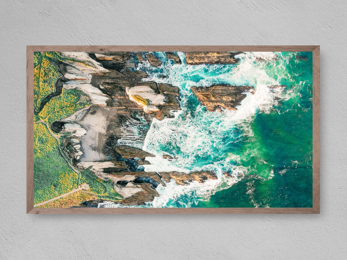 Oceanside Frame TV Art, Coastal Art Print