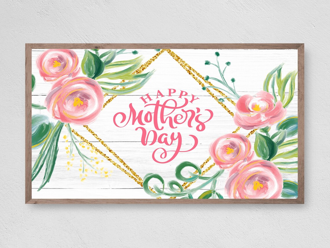 Happy Mothers Day Floral Art for Frame TV