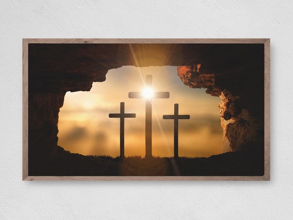 Easter Cross, Spring Art Print