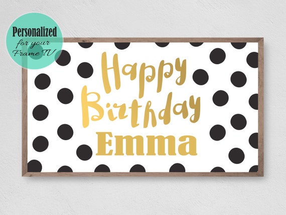 Frame Tv Art Polka Dots Happy Birthday Art Tv For Frame Birthday Instant